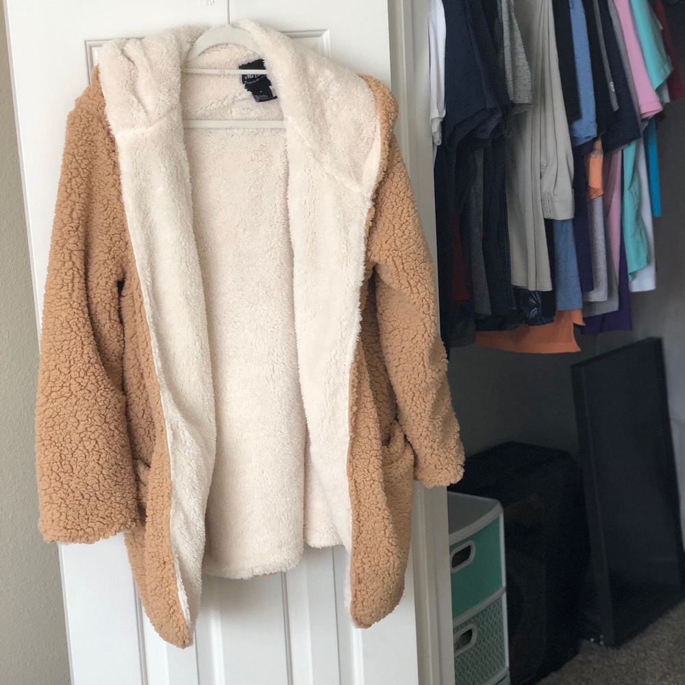 Fluffy jacket.